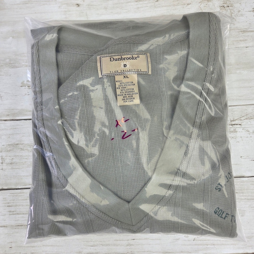 VTG Dunbrooke Mens XL Sage Green Golf Sweater Vest St Josephs Academy 2002 - Picture 9 of 10
